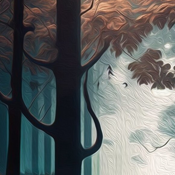 4x6 Wolf in the Forest Fantasy‎ Art Illustration Oil Painting Print - Picture 4 of 6